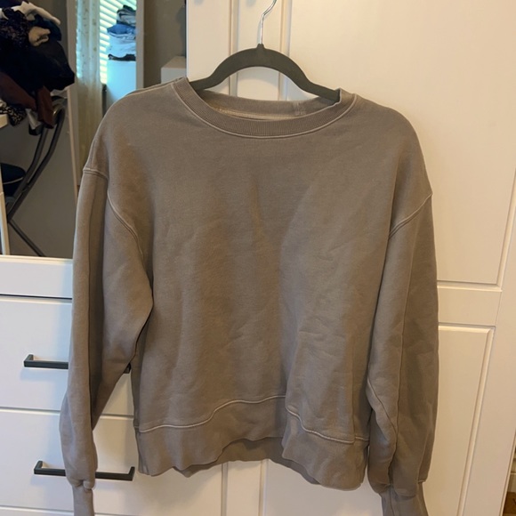 Tan boxy crew mega sweatshirt - Picture 1 of 3